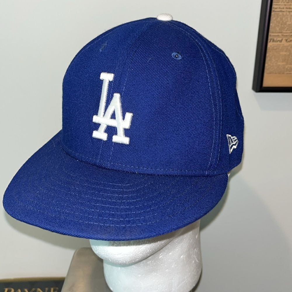 Sewn New Era Los Angeles LA Dodgers On field Baseball hat fitted cap 7 1/2 MLB